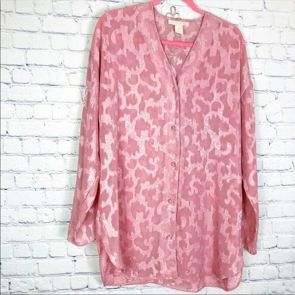 Vintage Sheer Floral Button Up Blouse - Picture 4 of 8